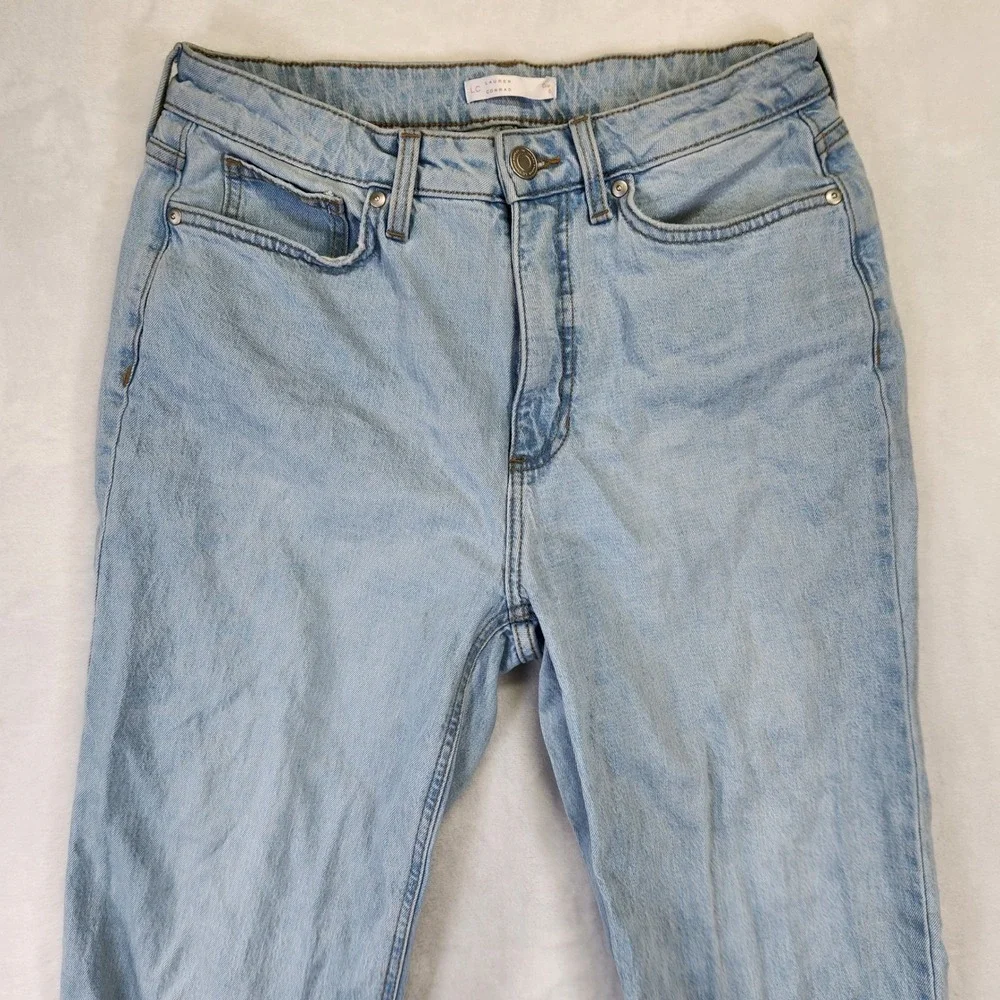 Lauren Conrad Womens Crop Jeans Light Wash Distressed Size 6‎